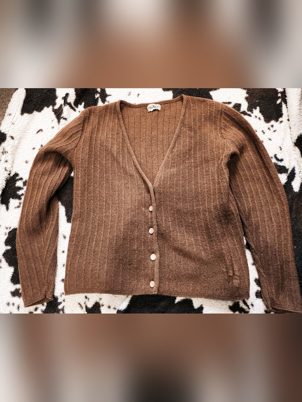 "GARLAND" WOMEN'S 60'S WOOL CARDI - BROWN